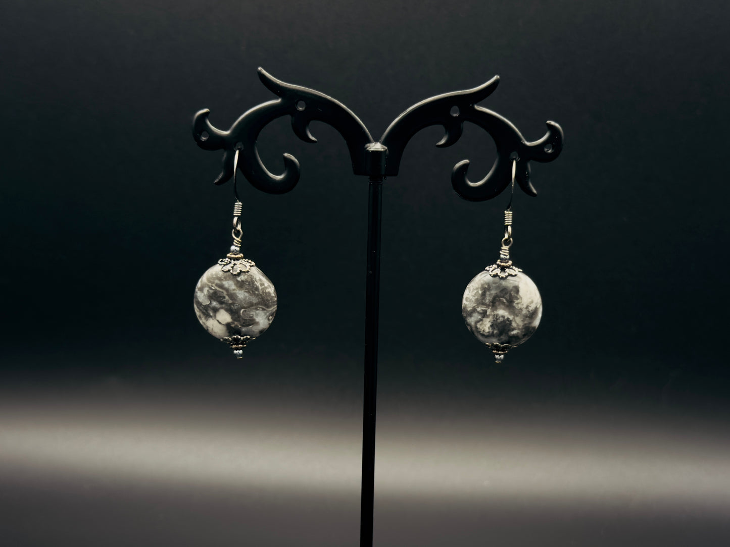 Gray Crazy Lace Earrings