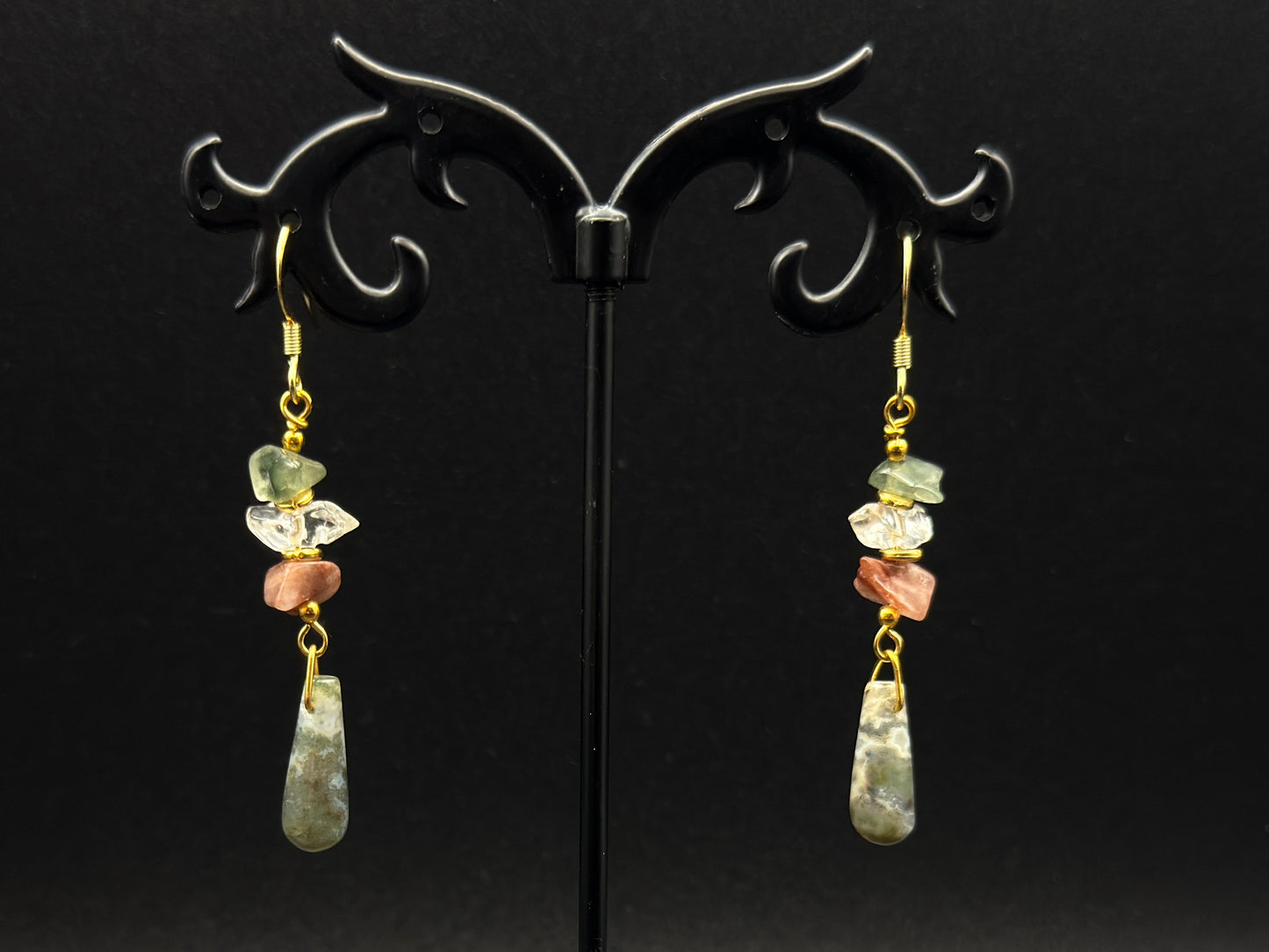 Plume Agate Drop Earrings