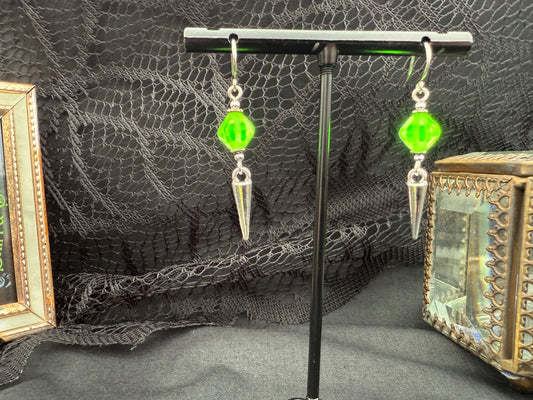 Uranium Glass Spike Earrings