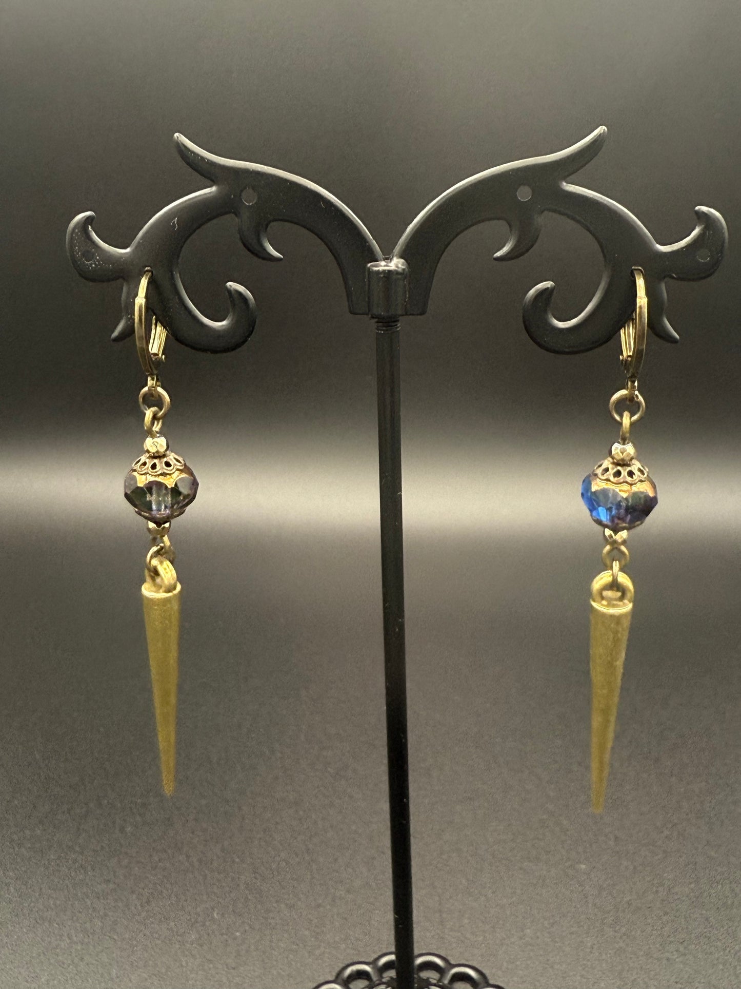 Rainbow Uranium Spike Earrings