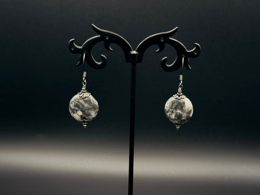 Gray Crazy Lace Earrings