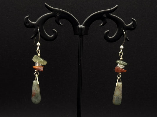 Plume Agate Drop Earrings